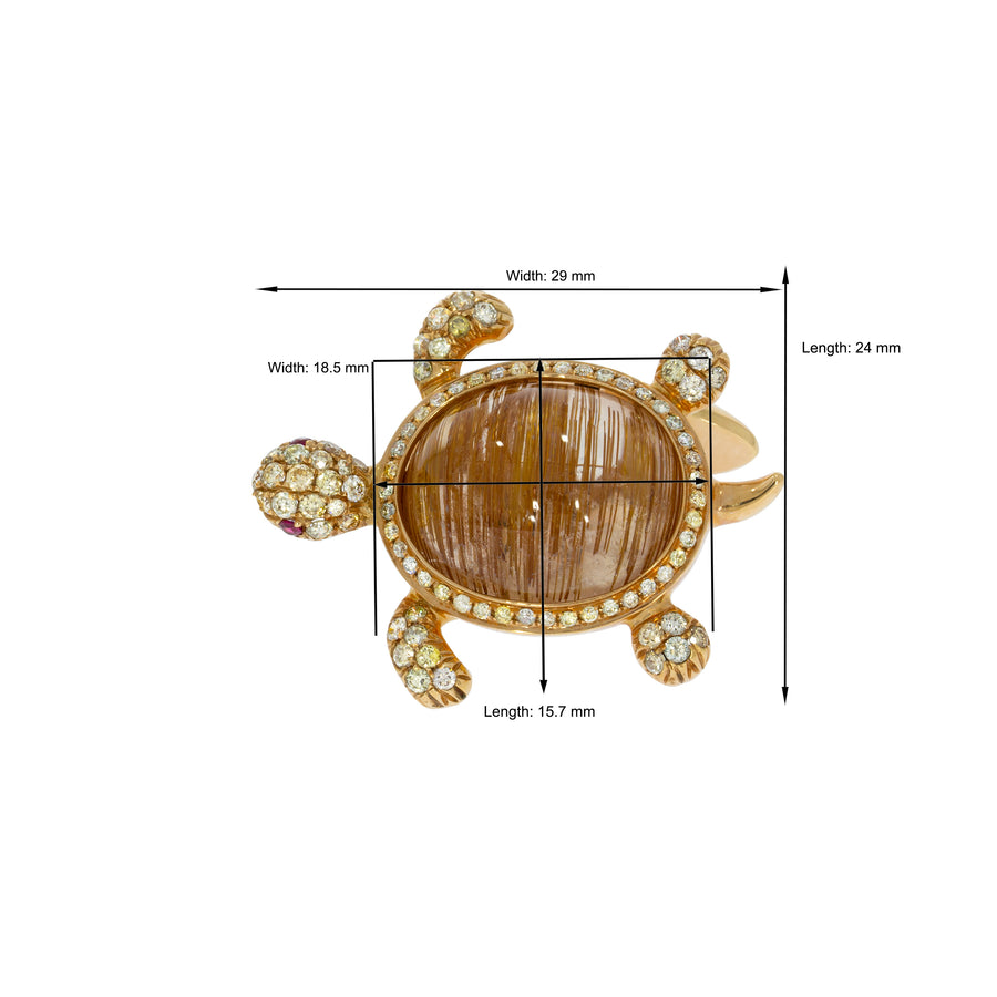 Elegant 18k Rose gold Turtle Shape Quartz and Diamonds Cufflinks, perfect for adding a touch of style to your formal attire.