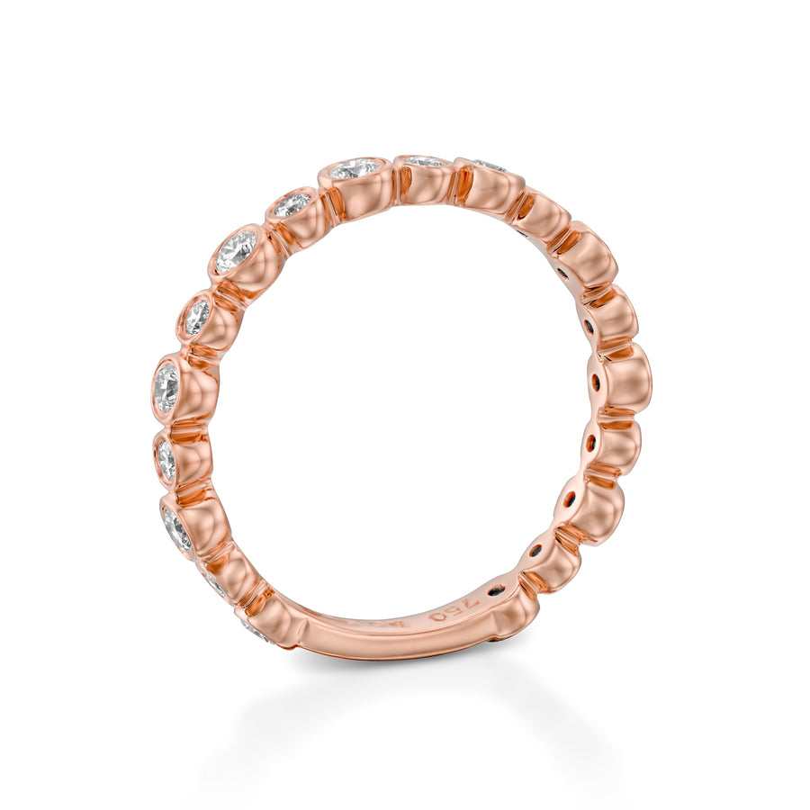 R3859- Diamond eternity gold band bezel setting