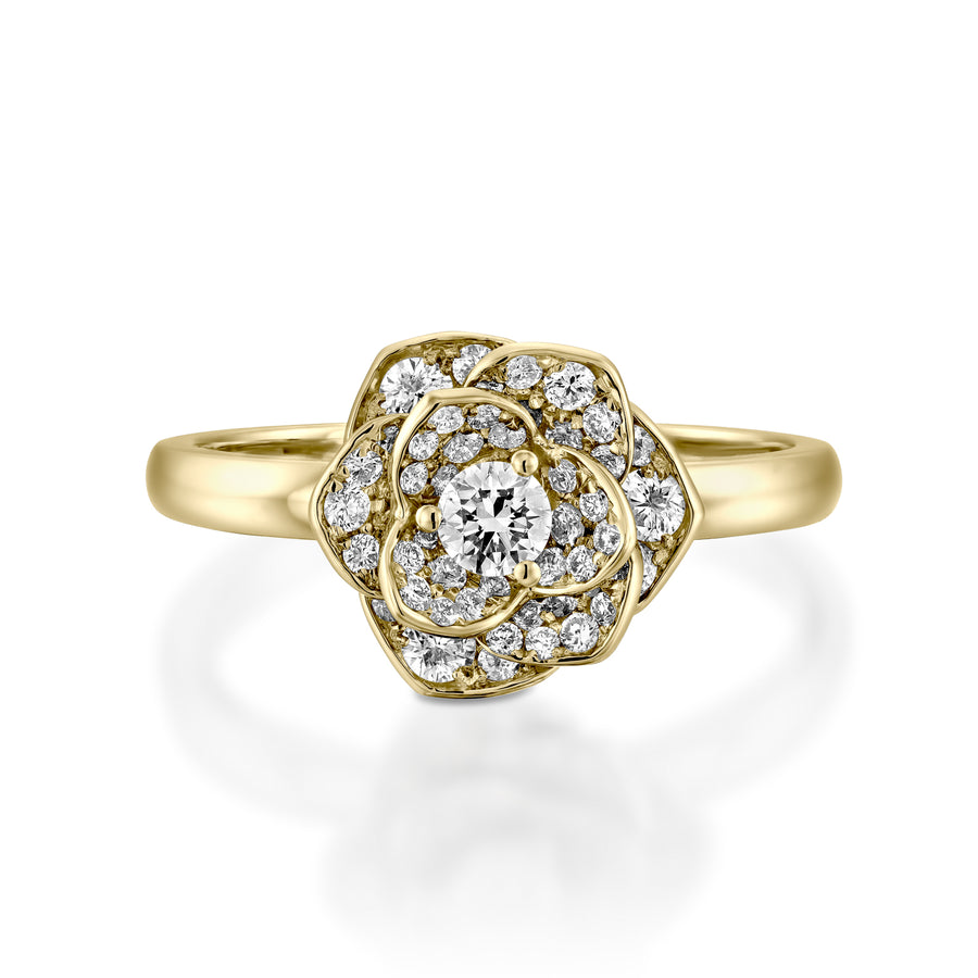 1/2 Carat Flower engagement ring set with Diamonds