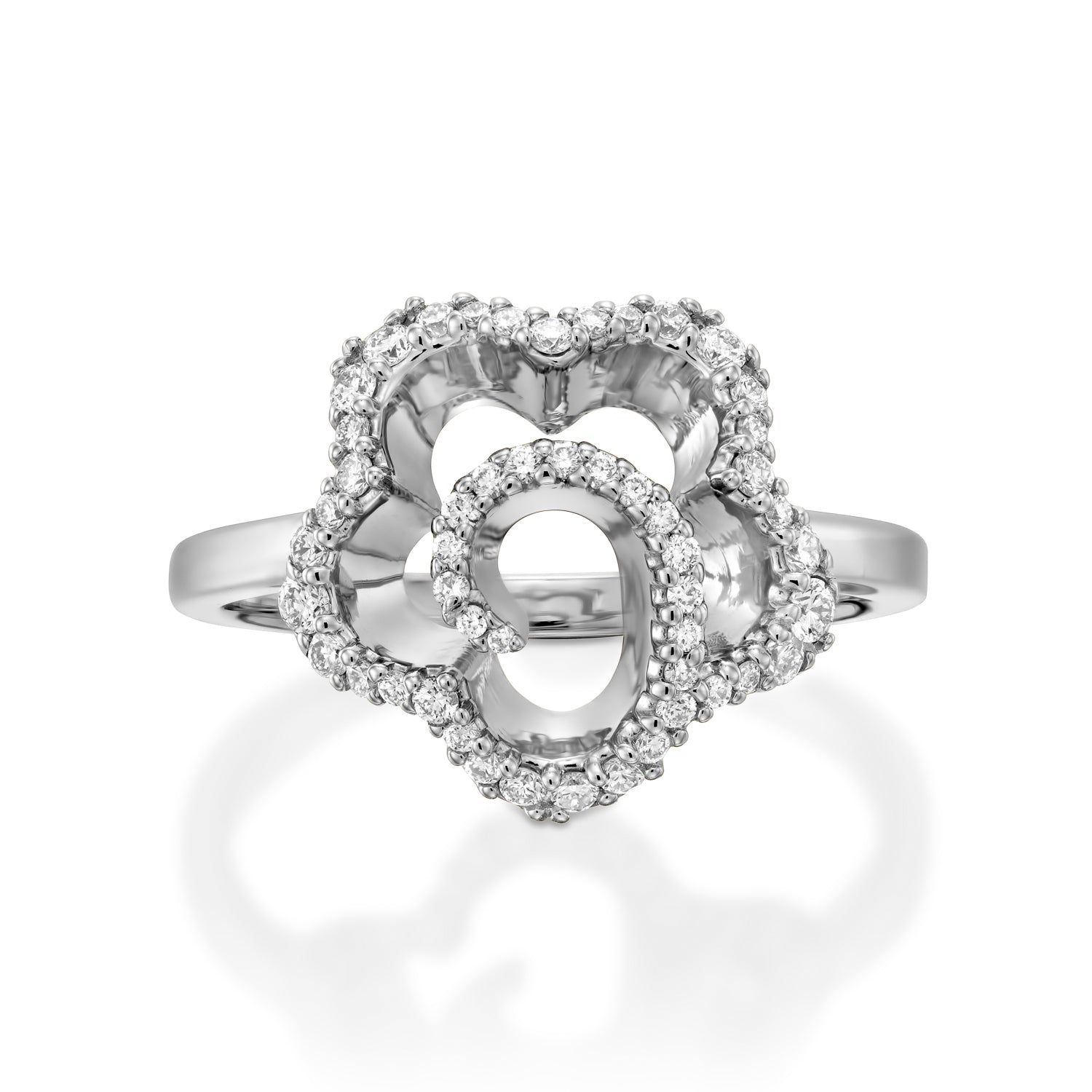 R3420ES-Diamond Floral Engagement Ring