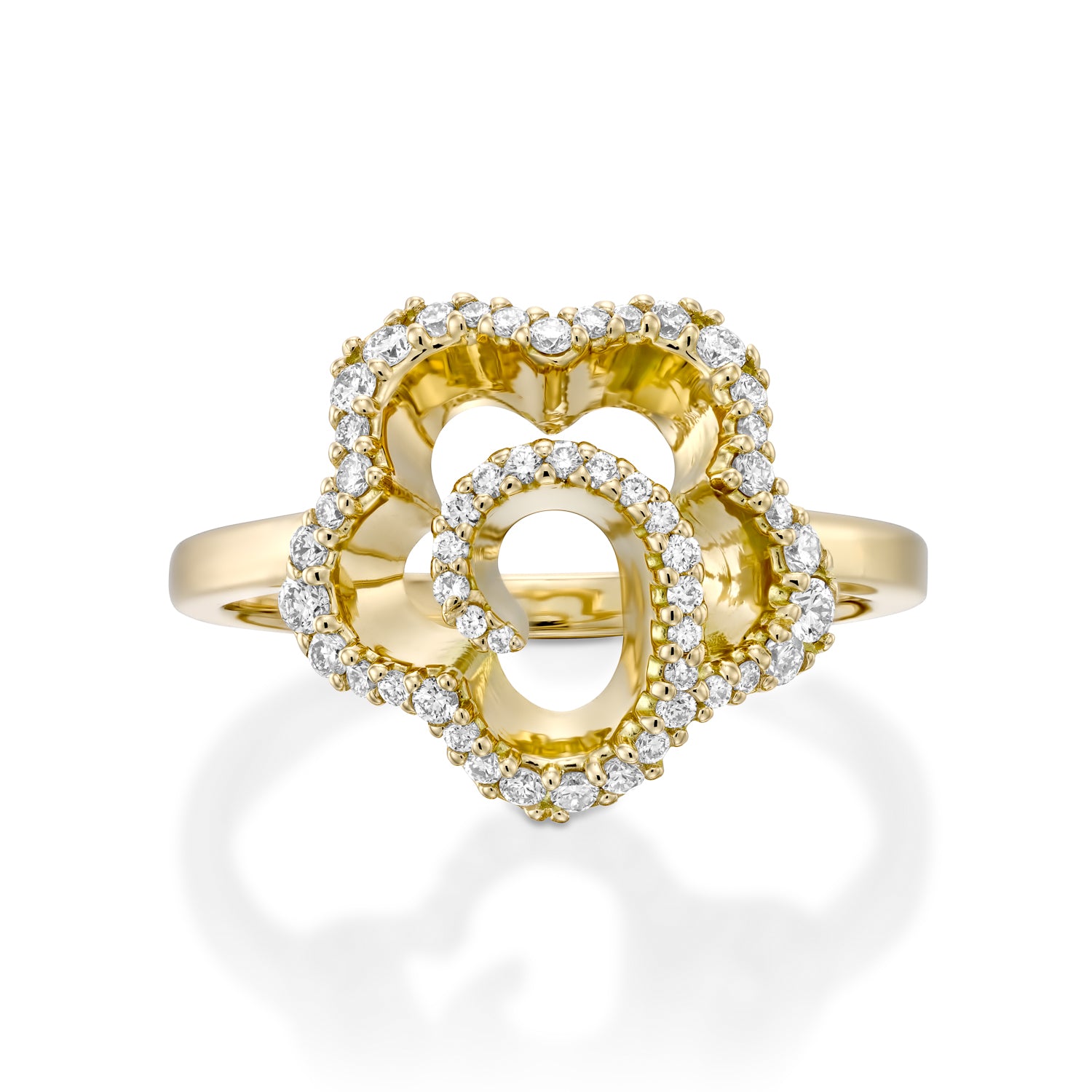 R3420ES-Unique flower engagement ring  18k gold