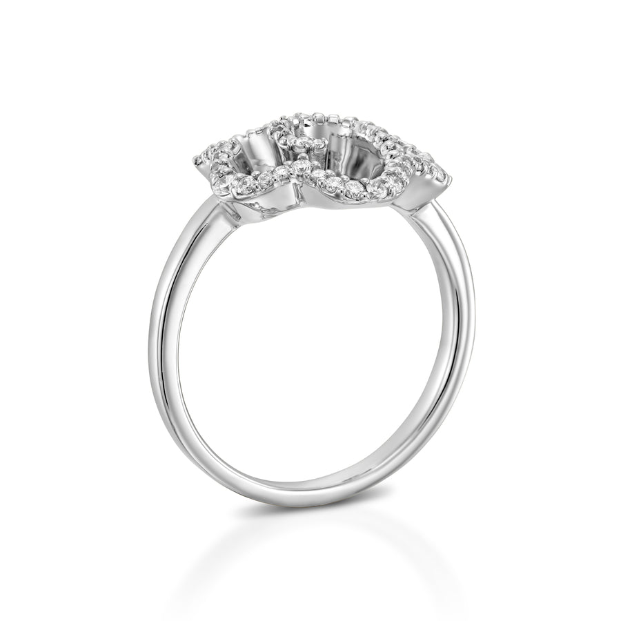 R3420ES-Unique flower engagement ring  18k gold