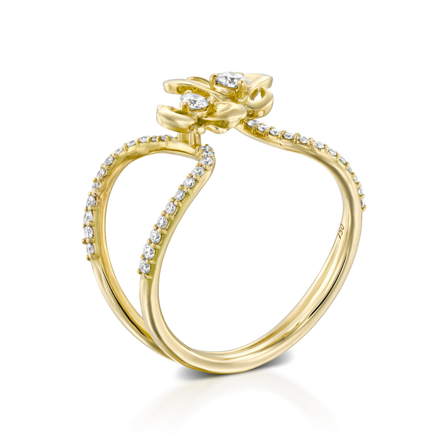 ROF100-Diamond butterfly engagement ring