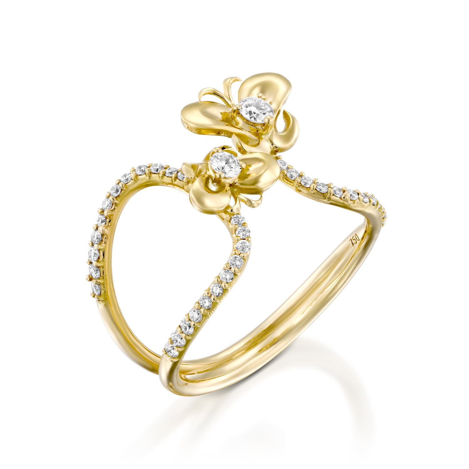 ROF100-Diamond butterfly engagement ring