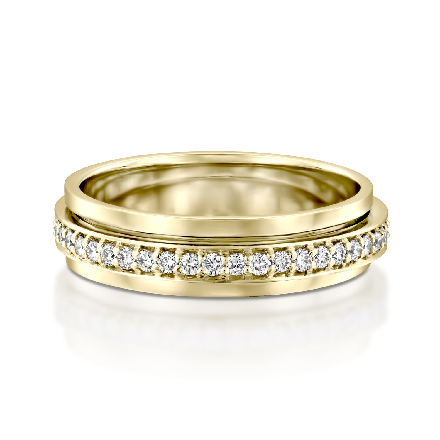 RTUB1339-18k Gold  diamond spinner ring for women