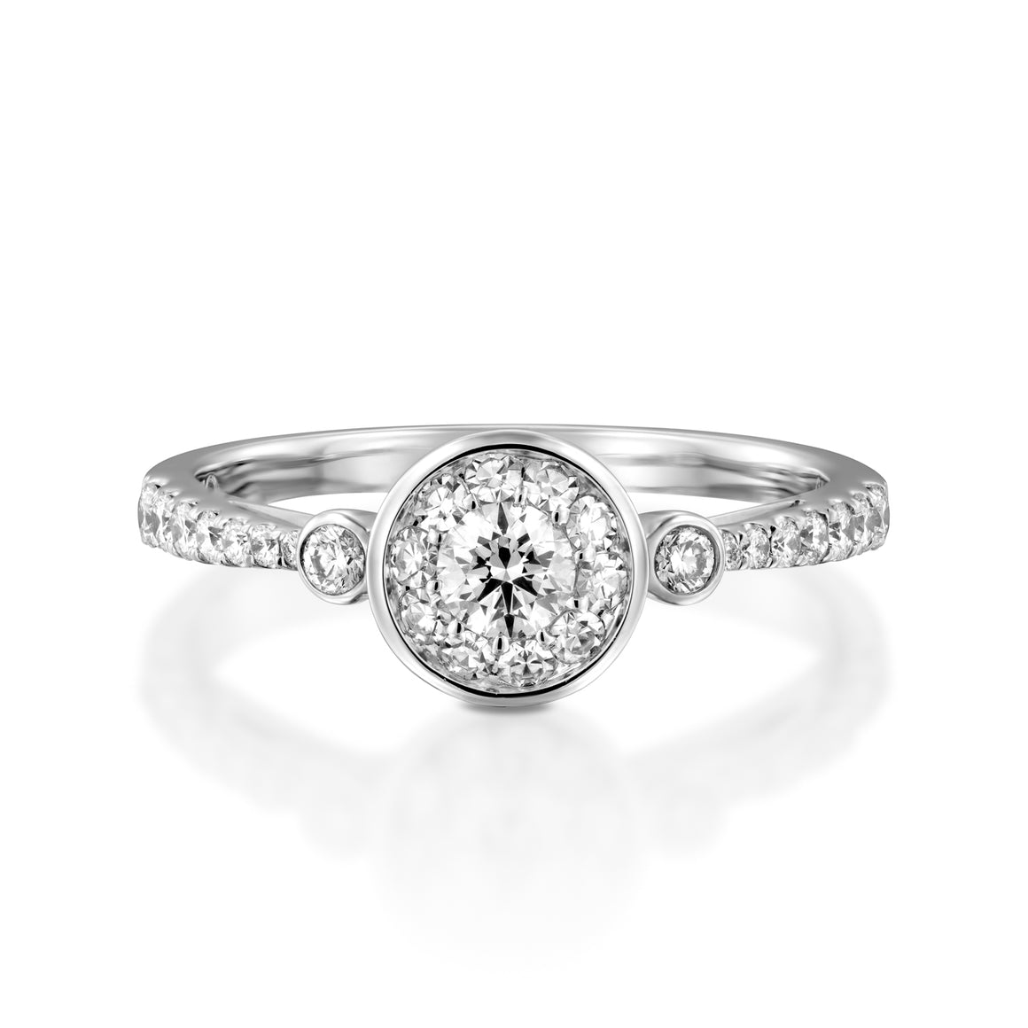RNH564WC Engagement 18K White Ring -  Halo Ring