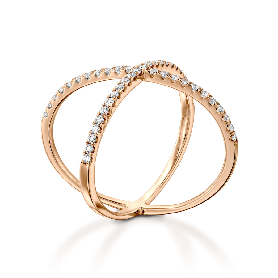 RNU18755-Criss Cross diamond  ring 0.3 Carat