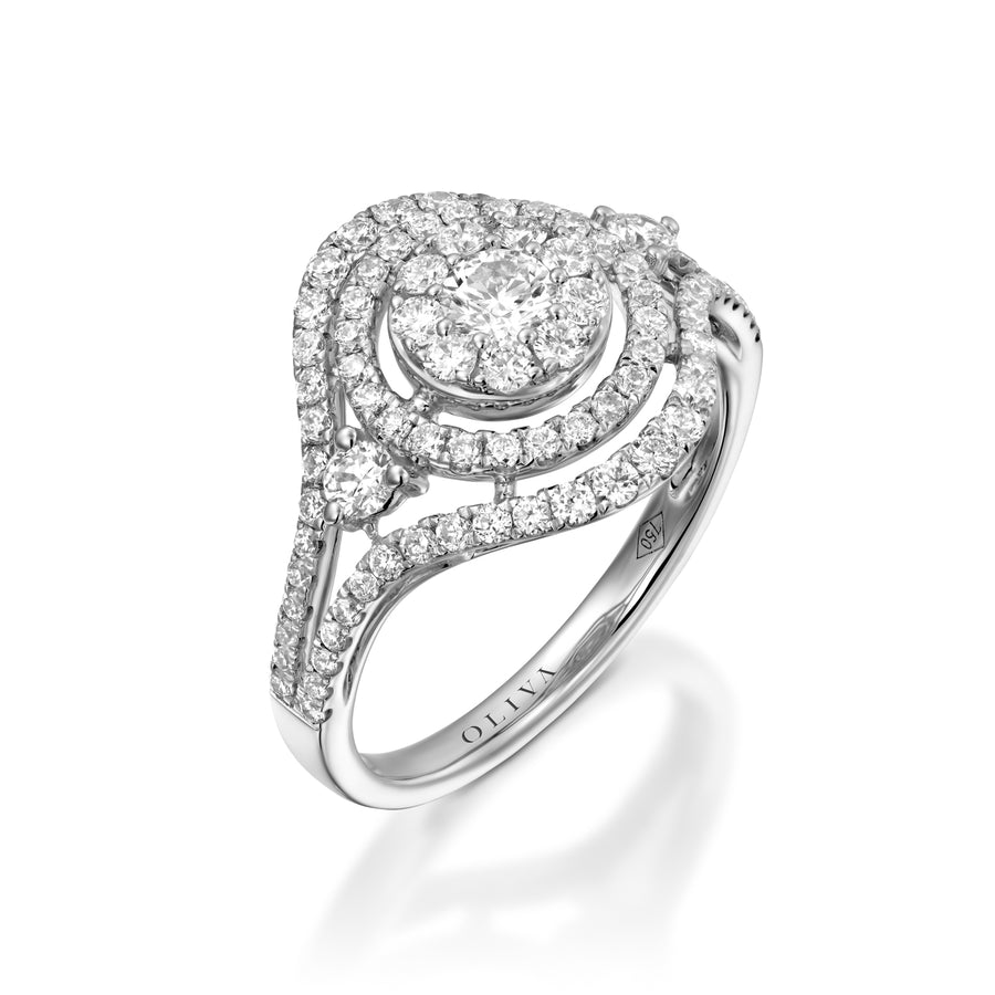 RNR17104-Pave diamond halo engagement ring