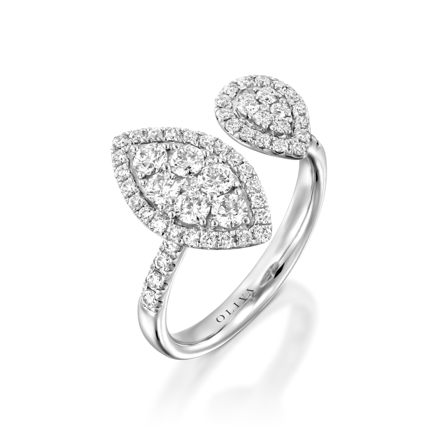 RNR17485-Open Marquise Diamond Engagement Ring
