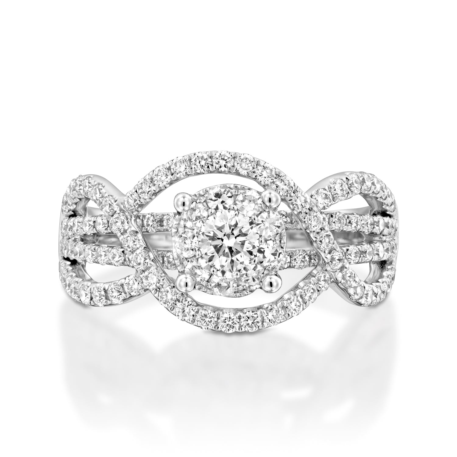 RNH356-1.10 carat Micropavé diamond infinity ring