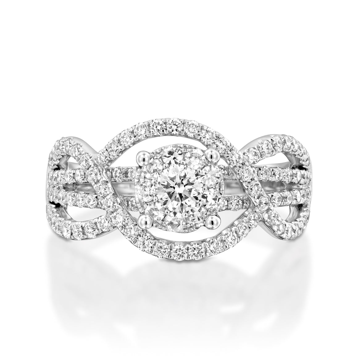 RNH356-1.10 carat Micropavé diamond infinity ring