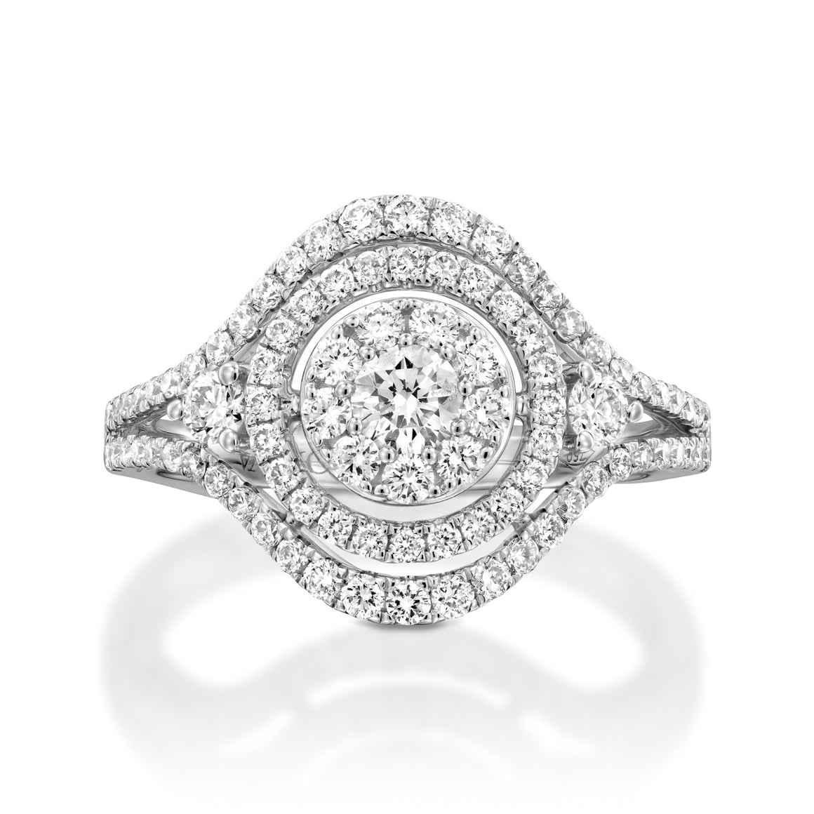RNR17104-Pave diamond halo engagement ring