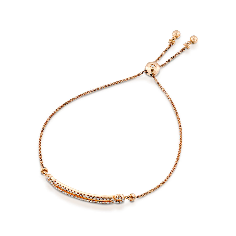 BNEJ15866 Double slider gold diamond bracelet