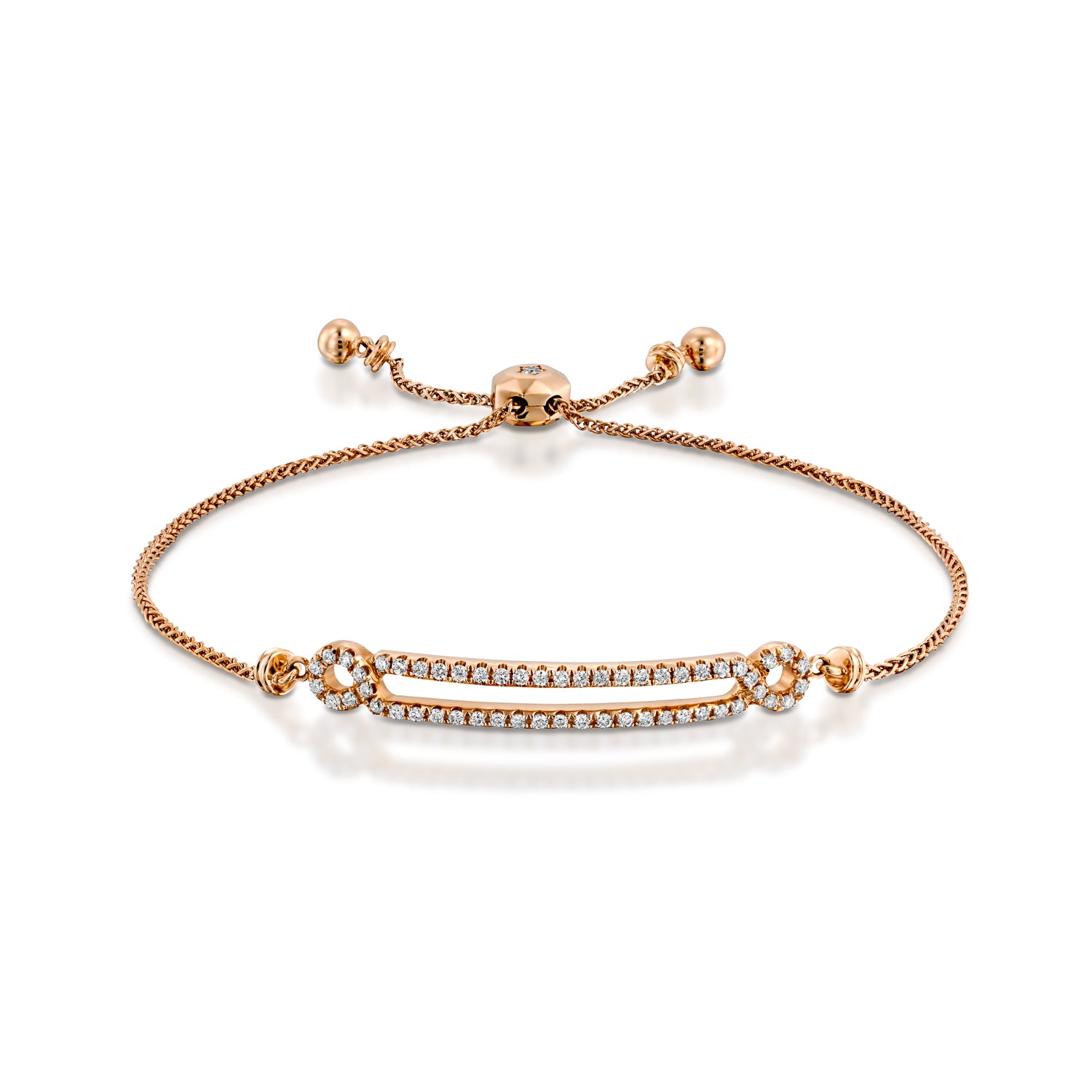 BNEJ15866 Double slider gold diamond bracelet