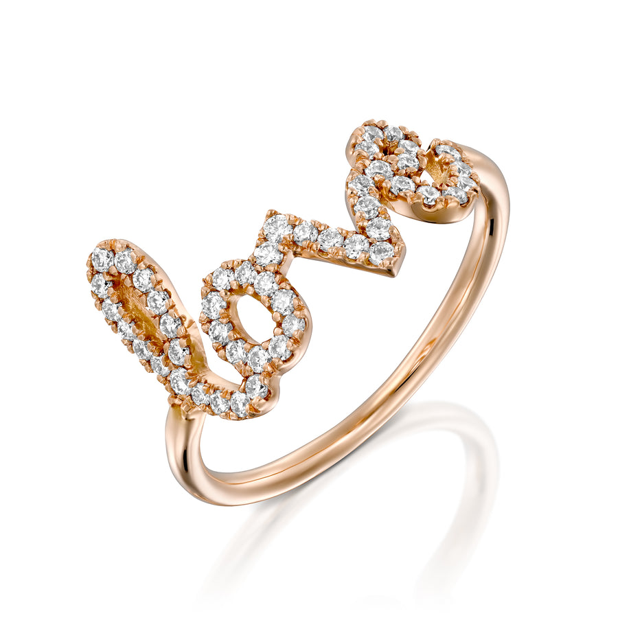 R3854- Diamond Love gold ring