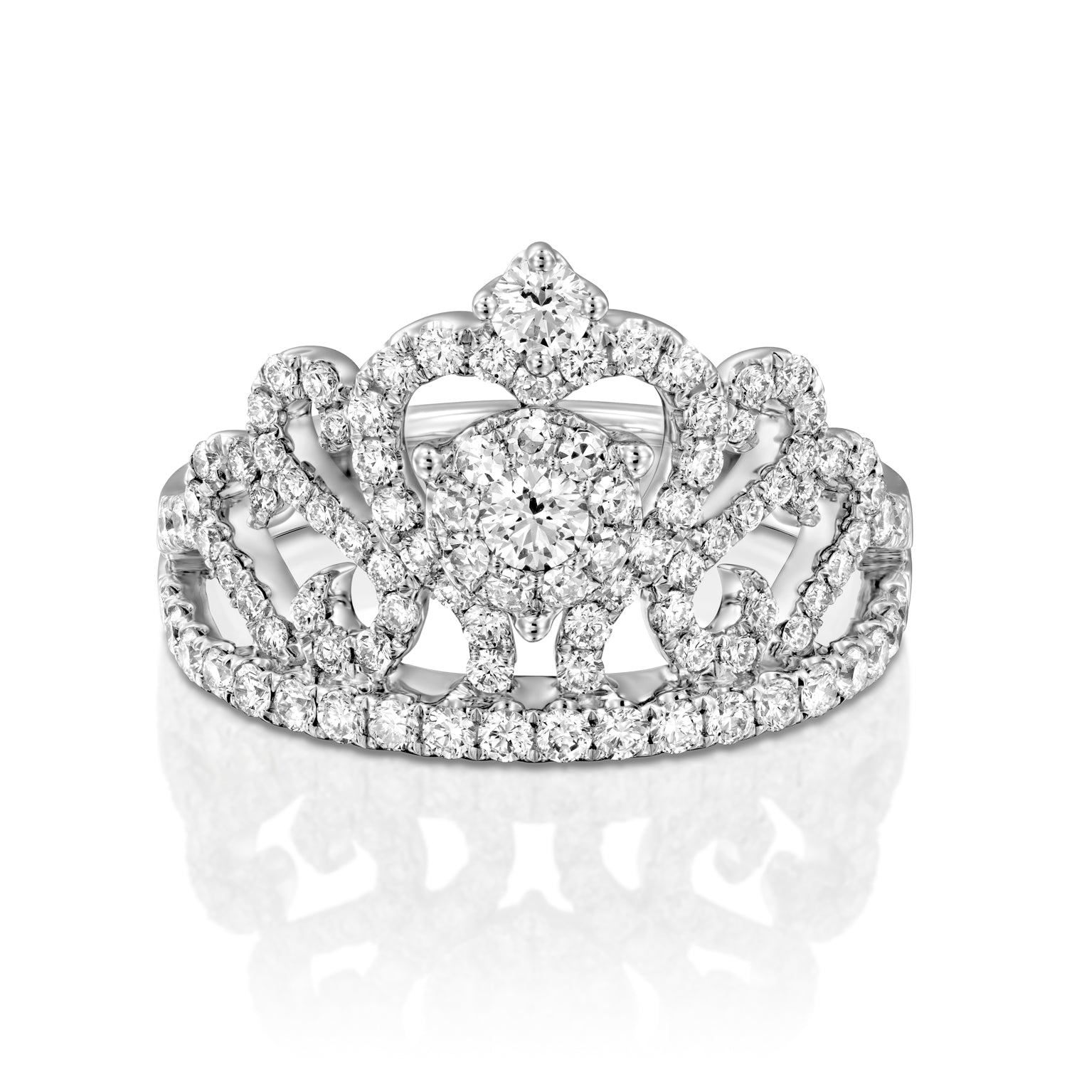 RNH663 Carat Crown diamond ring in 18k white gold ring