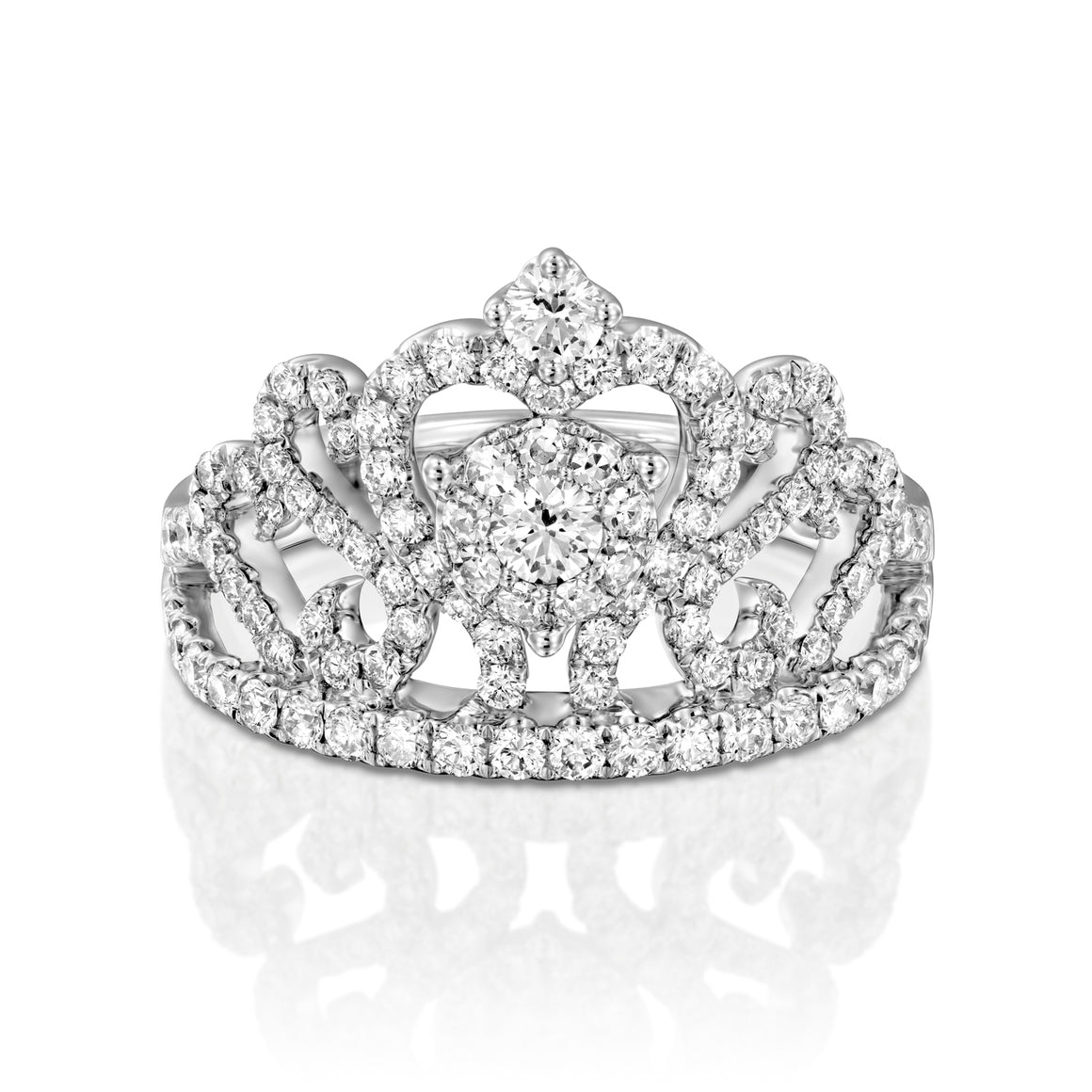 RNH663 Carat Crown diamond ring in 18k white gold ring