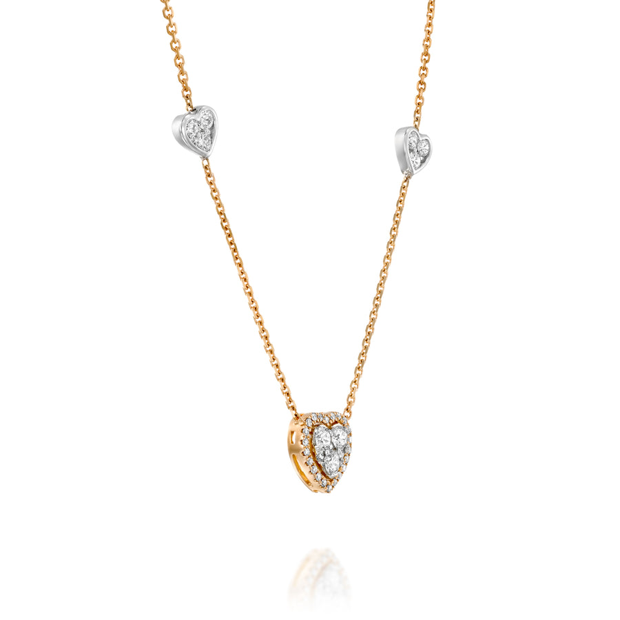 PN3402B-Diamond Charm Heart necklace