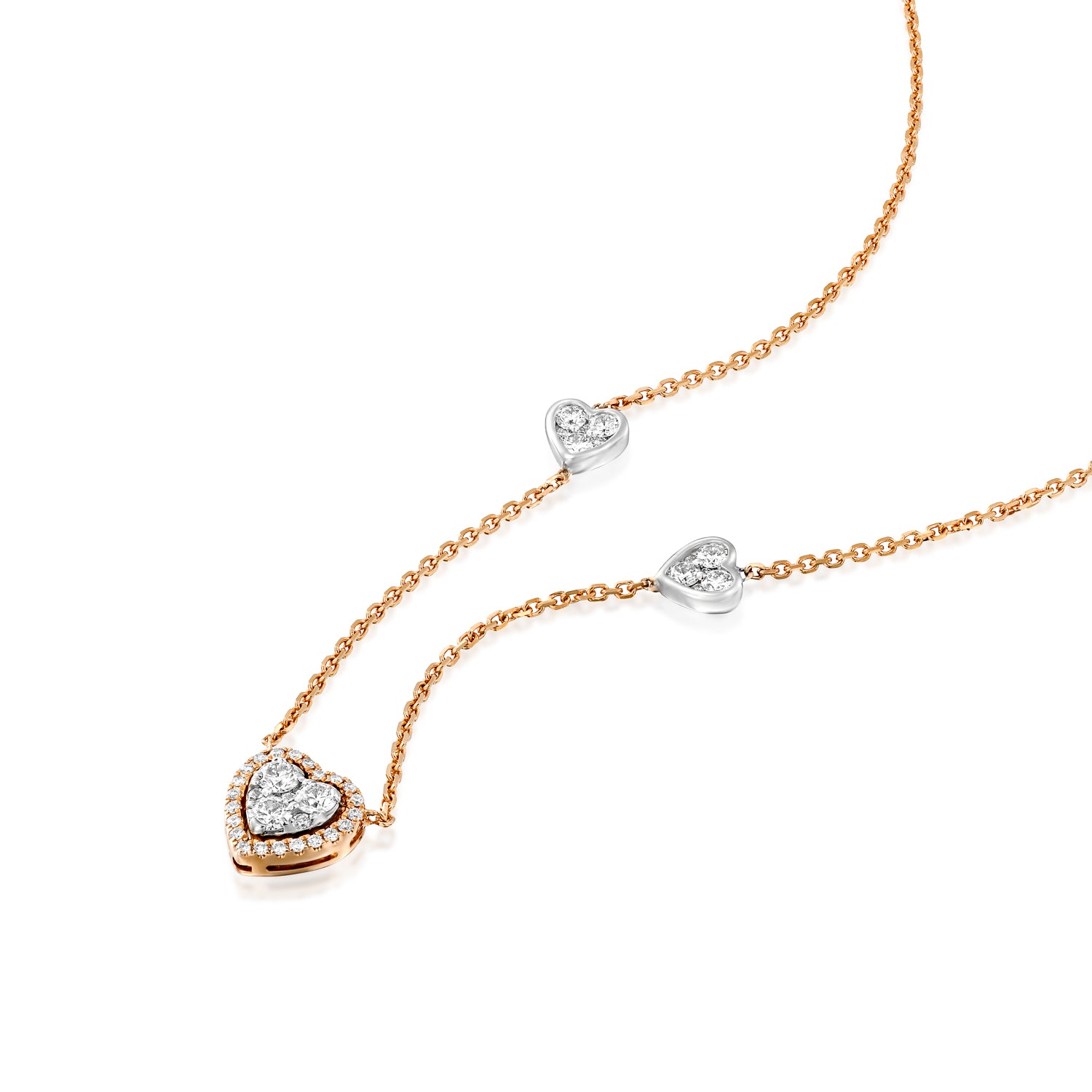 PN3402B-Diamond Charm Heart necklace