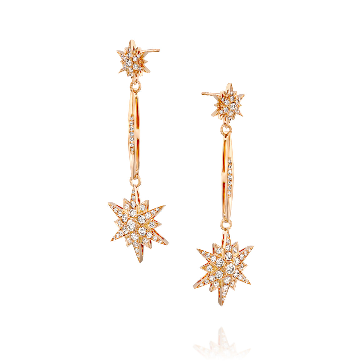 ESTAR8 celestial diamond North Star earrings in 18k  gold