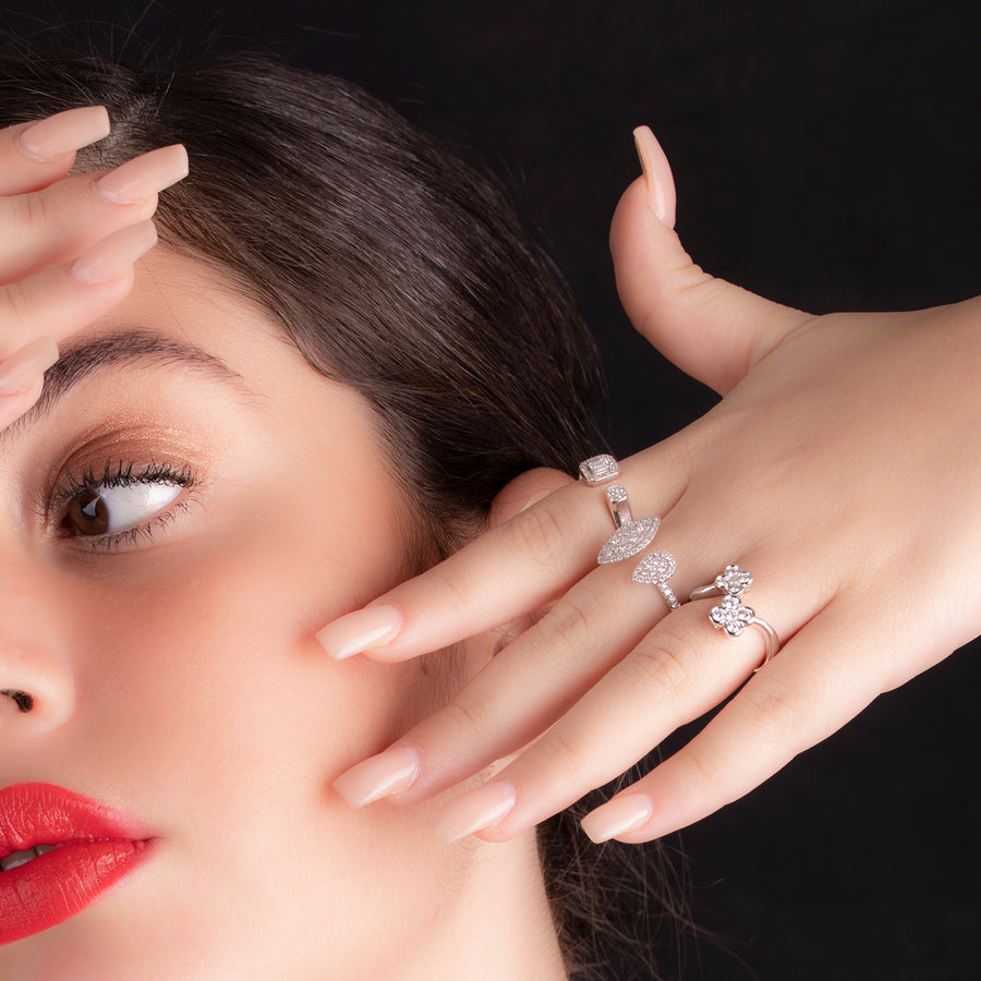 RNR17485-Open Marquise Diamond Engagement Ring