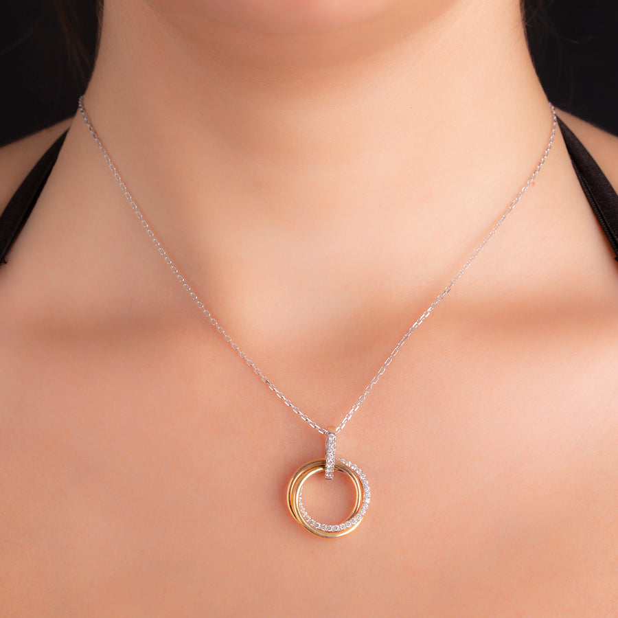 P3651-Diamond circle pendant- eternity pendant
