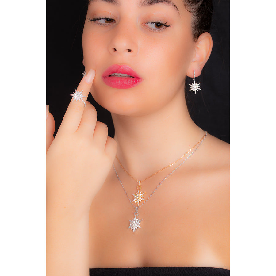 PSTAR8 celestial diamond North Star pendant in 18k