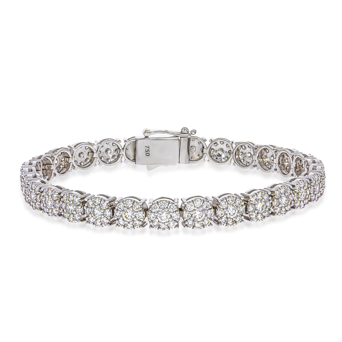 Beautiful Diamonds Tennis Bracelet set in 18k white gold with round brilliant sparkling's diamonds.