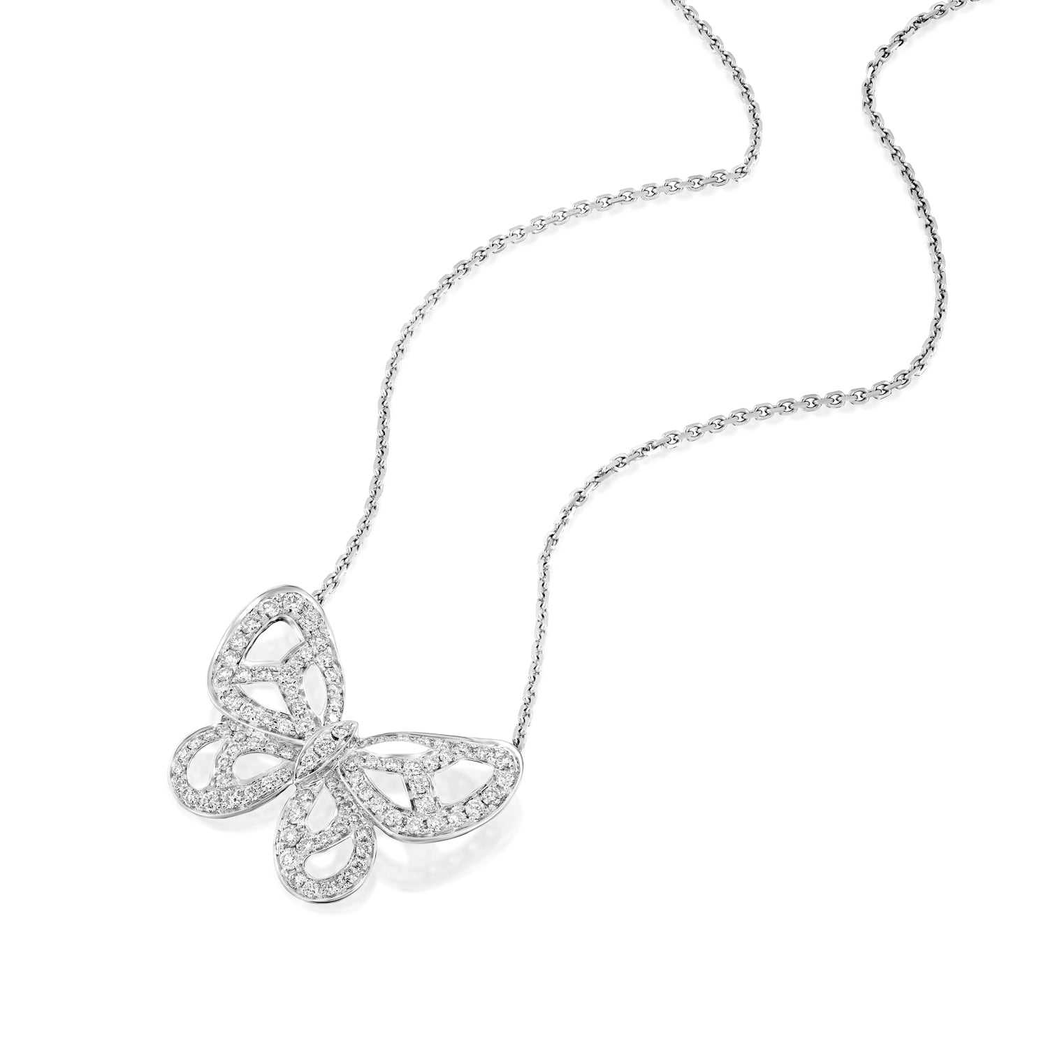 PNT12627- Butterfly necklace diamond Butterfly pendant