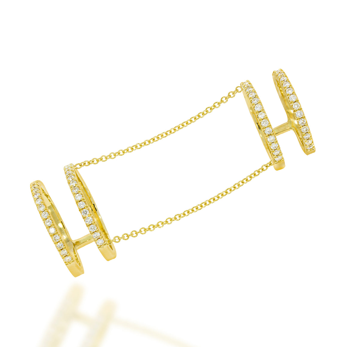 Diamond slave ring, Full Finger Ring 0.60 Carat sparkling diamonds in 18K  gold. Egyptian princes ring band.