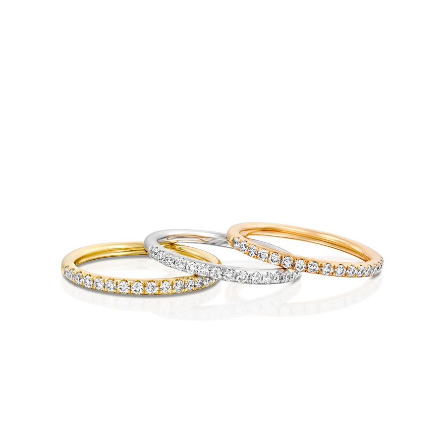 RNT11636-0.28 Carat women half eternity Wedding ring in 18k white red or yellow gold 1.7 MM