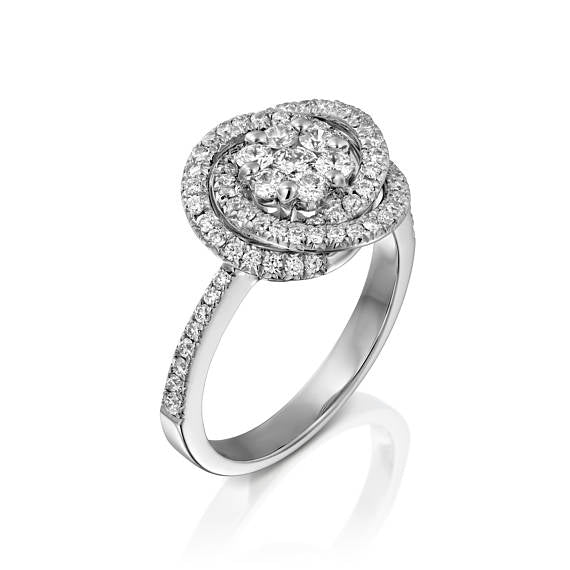 Spiral diamond engagement ring
