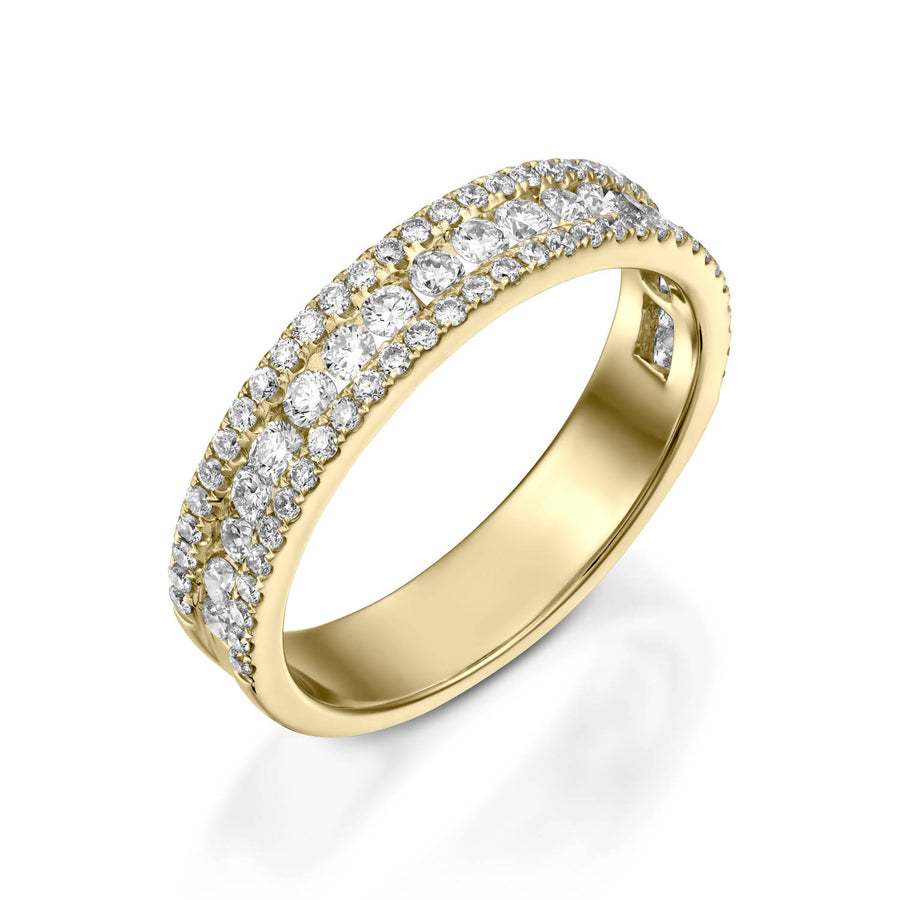 RNT12696-Three rows Ladies wedding band