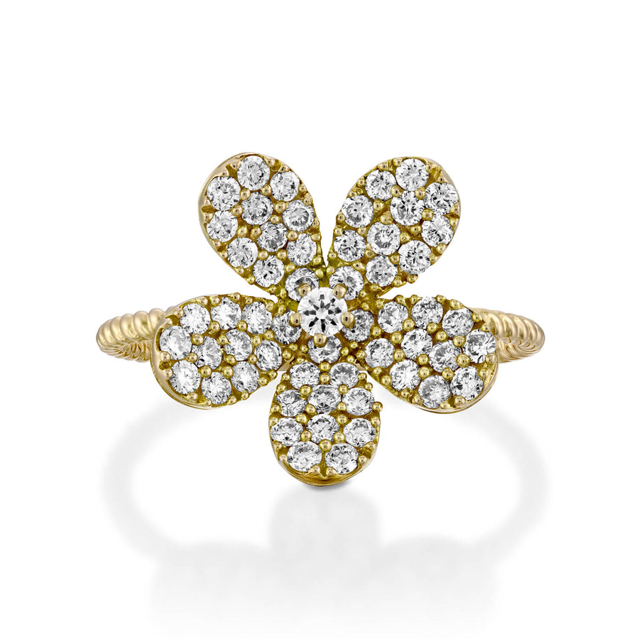 R3855-Nature inspired Blooming Flower Diamond Ring