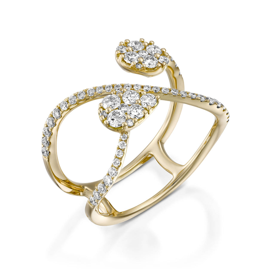 RNR18238-Unique women engagement ring Double diamond ring