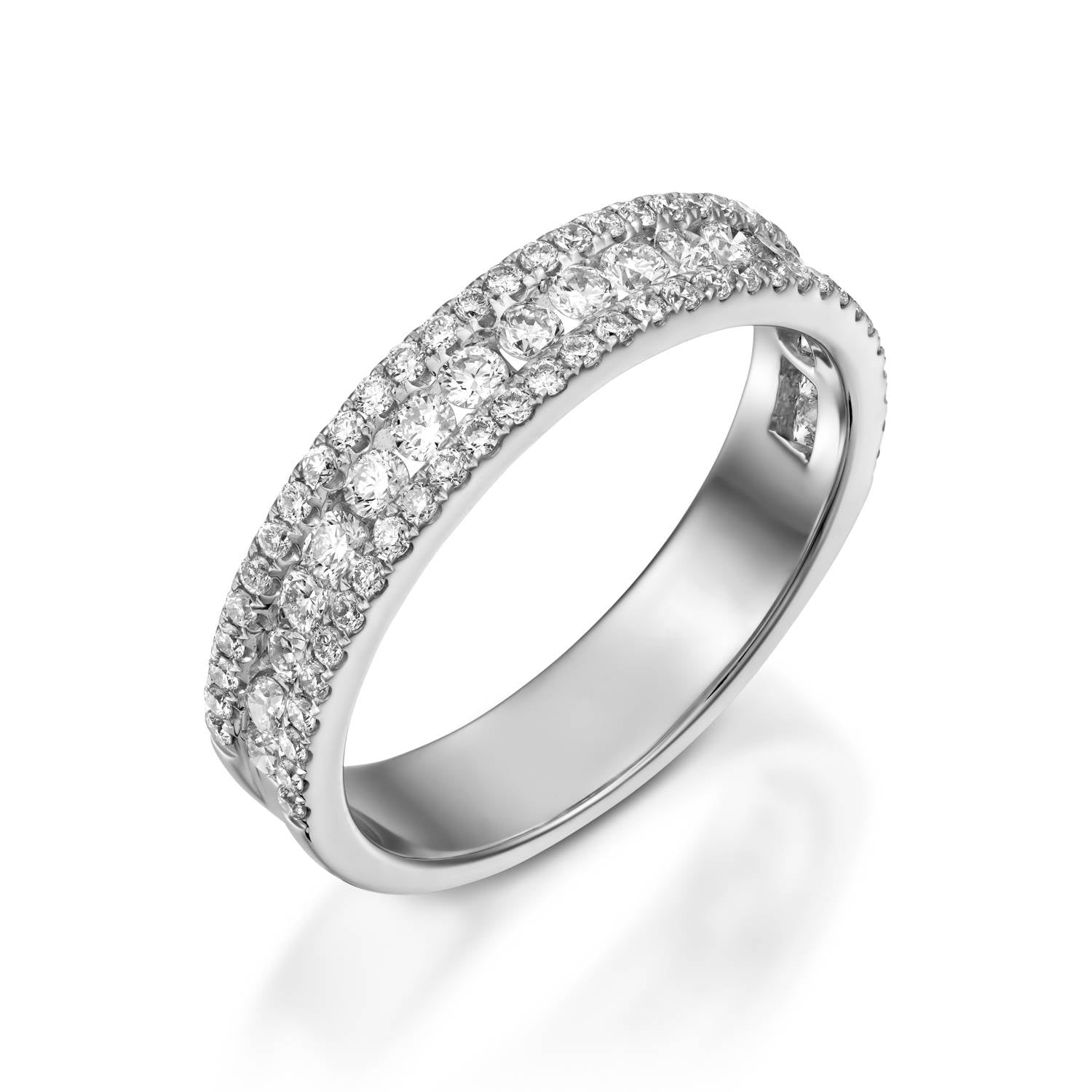 RNT12696-0.72 Carat White gold diamond Half Eternity Wedding ring