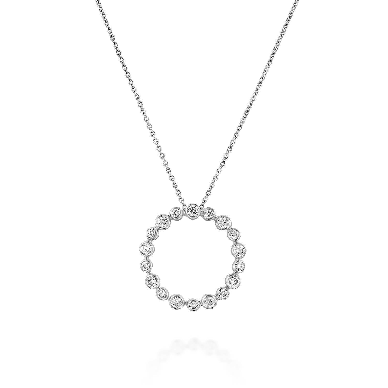 PNT11421-18k White Gold Eternity Diamond Pendant