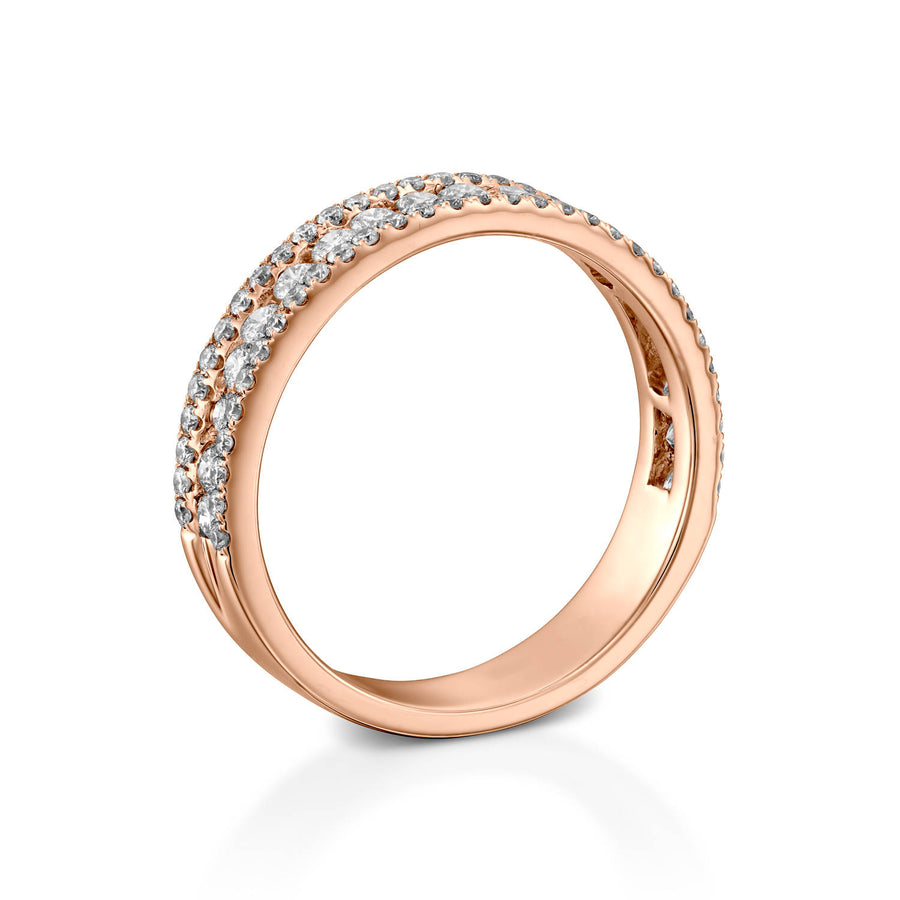 RNT12696-Rose gold diamond wedding band for her