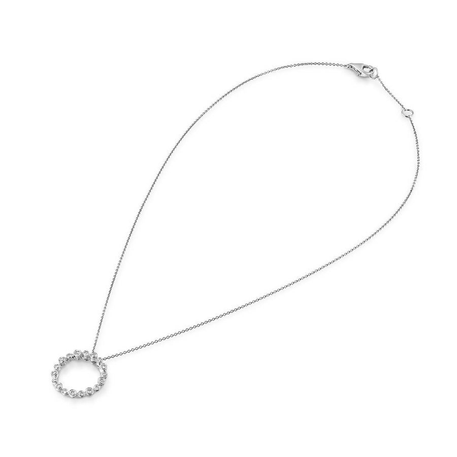 PNT11421-18k White Gold Eternity Diamond Pendant