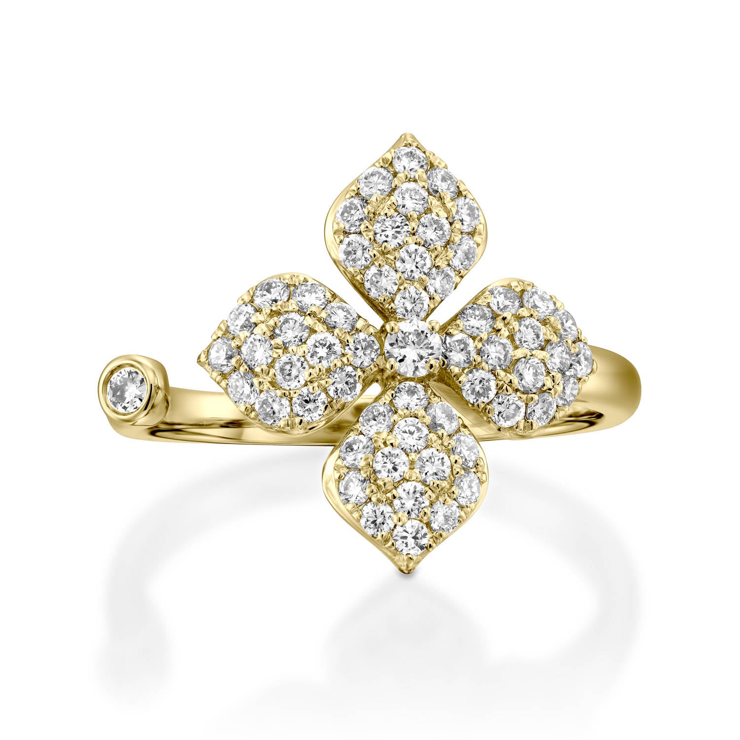 RNT12765-0.62 Carat open Flower engagement rings for women