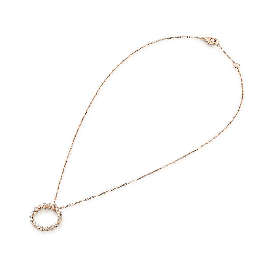 PNT11421 Carat Round Diamond Circle eternity Pendant 0.8"