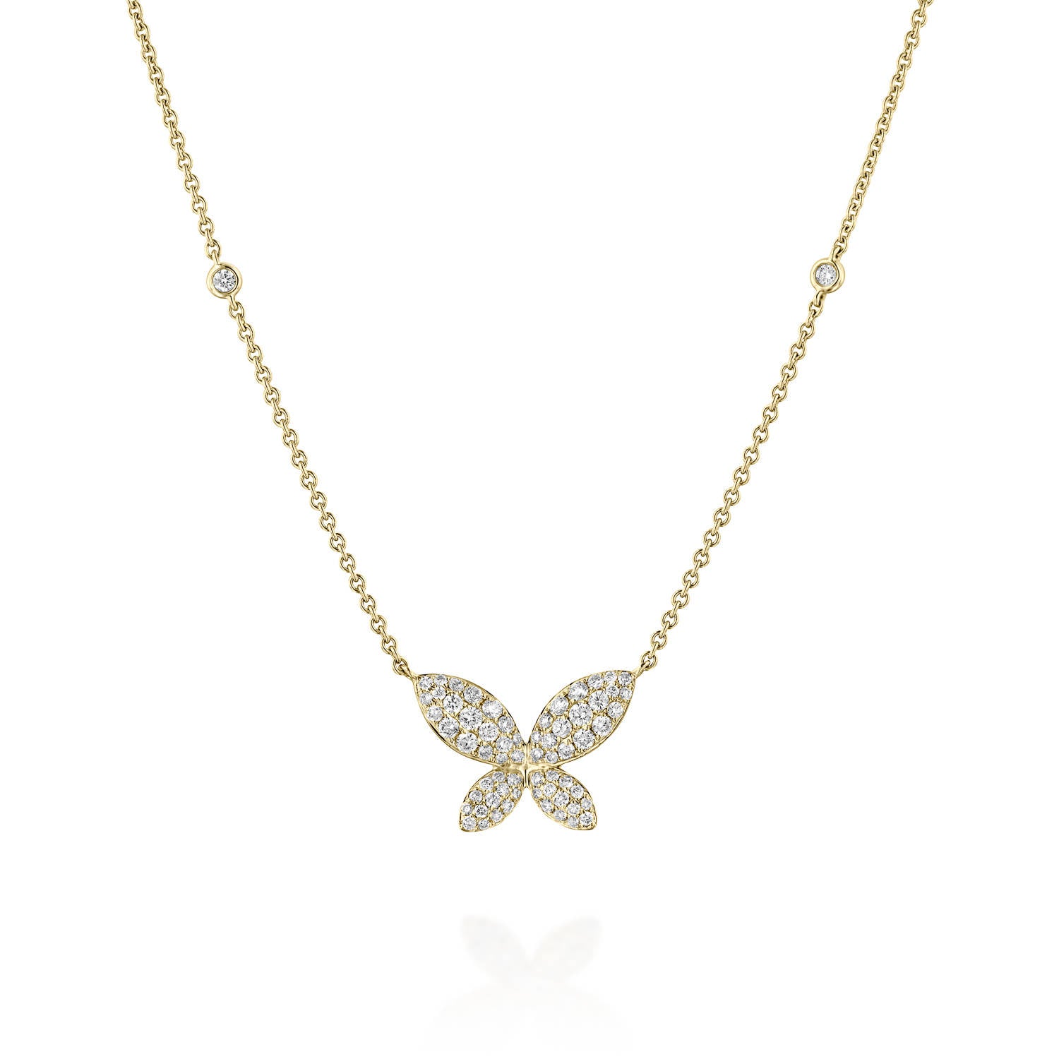 P3853-Natural Diamond butterfly pendant