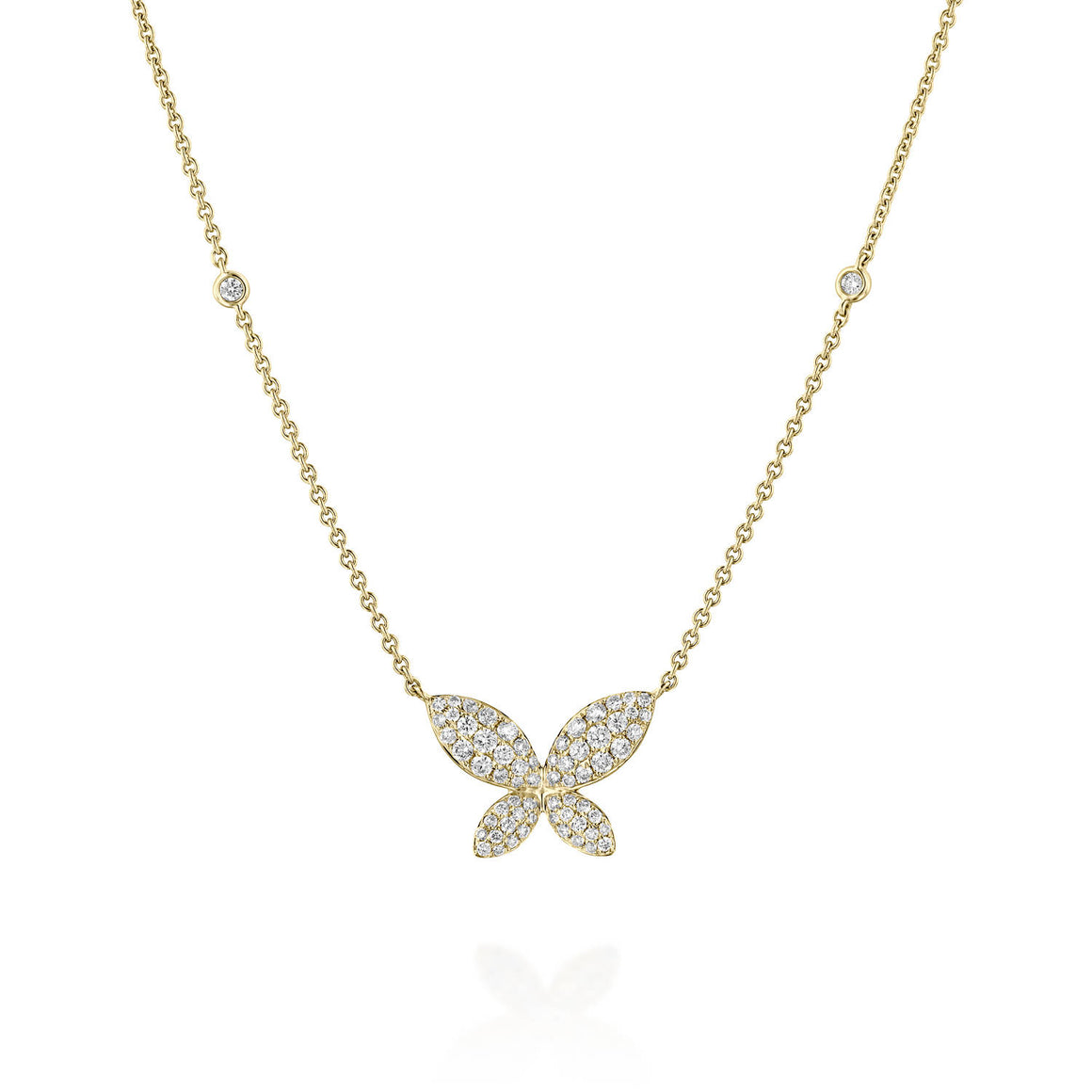 P3853-Natural Diamond butterfly pendant